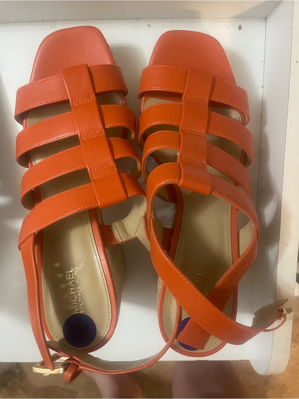 Michael Kors Strappy Orange Flat Sandals